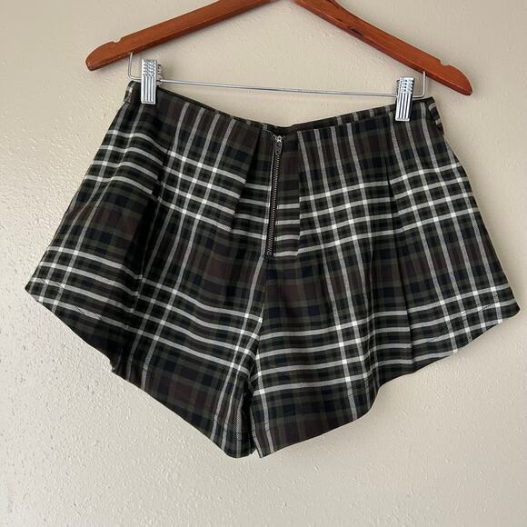 Free People Mayfair Dark Green Plaid Shorts Size 4 - Picture 5 of 10